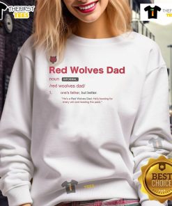 Official Arkansas State Red Wolves Dad Definition Sweatshirt featuring bold graphics and a comfy fit for fans.