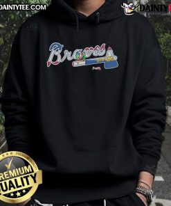 Alt Text: Official Atlanta Braves Dominican Republic Flag Logo Hoodie featuring vibrant colors and team branding design.