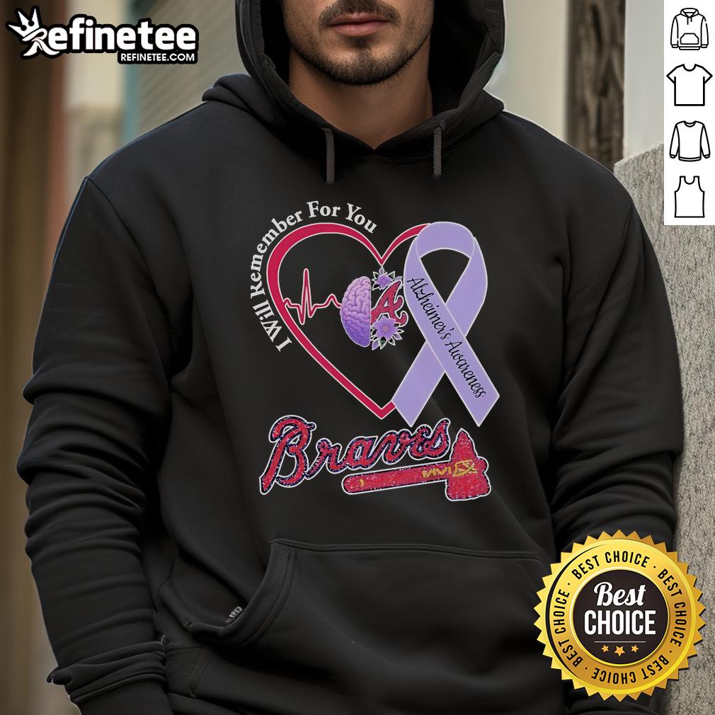 Official Atlanta Braves I Will Remember For You Alzheimer's Awareness Heartbeat Brain Hoodie Official Atlanta Braves Alzheimer's Awareness hoodie featuring heartbeat and brain design for remembrance.