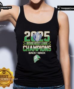 Official Back To Back London Knights 2025 Ontario Hockey League Champions tank top showcasing team pride and victory.