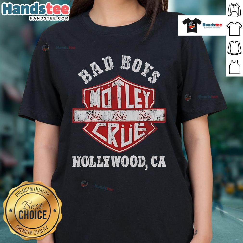 Official Bad Boys Motley Crue Hollywood Ca Ladies Tee Official Bad Boys Motley Crue Hollywood CA ladies tee featuring iconic band logo and stylish design for fans.