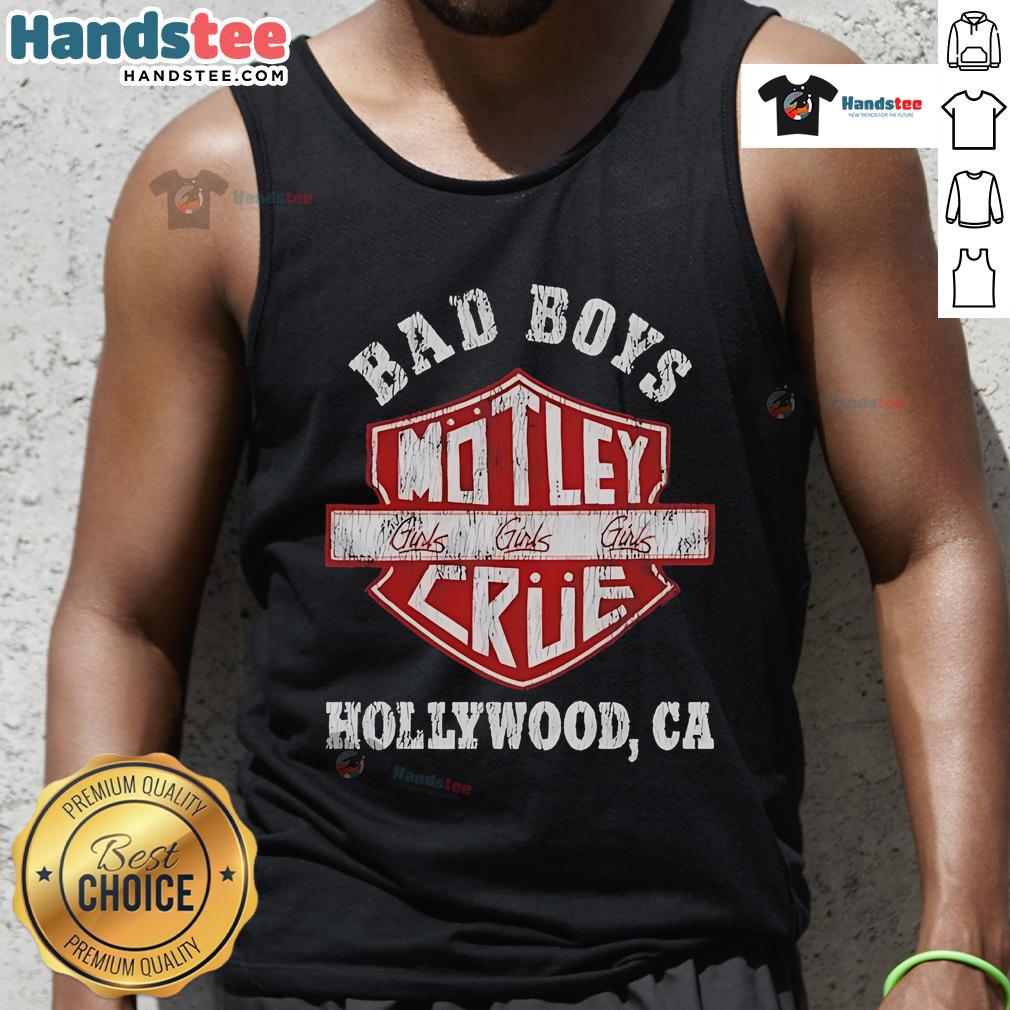 Official Bad Boys Motley Crue Hollywood Ca Tank Top Official Bad Boys Motley Crue tank top featuring classic logo, perfect for fans in Hollywood, CA.