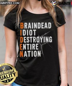 Official Baindead Idiot tee featuring anti-Joe Biden and pro-Trump graphics for Republican supporters.
