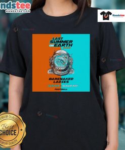 Official Barenaked Ladies Last Summer on Earth Tour 2025 ladies tee featuring vibrant design and tour details.