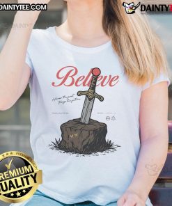 Official Believe Honor The Past Forge The Future Ladies Tee featuring a stylish design for empowered women.