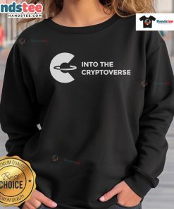 Official Benjamin Cowen Into The Cryptoverse sweatshirt in black, featuring logo and design for crypto enthusiasts.