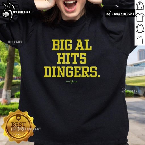 Official Big Al Hits Dingers Sweatshirt featuring a bold design perfect for baseball fans and stylish casual wear.