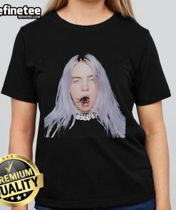 Official Billie Eilish Tarantula Mouth Ladies Tee featuring a bold graphic design and stylish fit for fans.