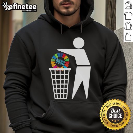 Official Bin Agenda 2030 Hoodie featuring a modern design, promoting sustainability and global development goals.