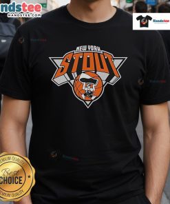 Official Blue & Orange Basketball New York Stout T-Shirt featuring bold team colors and a stylish design for fans.