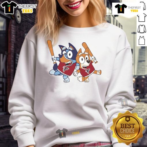 Official Bluey Atlanta Falcons Bluey Family Baseball Sweatshirt featuring vibrant team colors and cozy design.