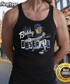 Official Bobby Baseball caricature tank top featuring a fun design for baseball fans, perfect for summer wear.