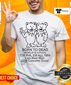Official Born To Dead Ivoryworld concert T-shirt featuring 'Fuck Phil Em All' design, 1989 I Am Bear Man 2318.