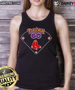 Official Boston Red Sox Pokemon Go tank top featuring team logo and vibrant design, perfect for fans and gamers.