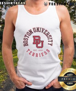 Vintage tank top featuring the Official Boston Terriers logo in a stylish circular design.