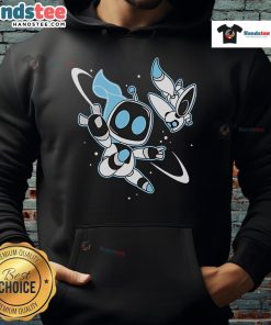 Official Bots In Space Astro Bot Hoodie featuring a vibrant design, perfect for fans of space-themed apparel.
