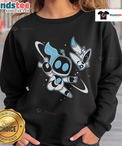 Official Bots In Space Astro Bot Sweatshirt featuring a vibrant space-themed design and cozy fit for fans.