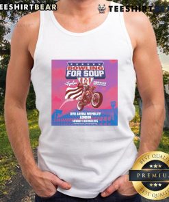Official Bowling For Soup London Tour OVO Arena 13 Dec 2025 Motor Tank Top featuring vibrant band graphics and tour details.