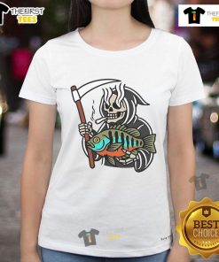 Official Bream Reefer Ladies Tee in vibrant colors, perfect for casual wear and showcasing unique fishing style.