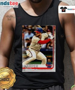 Official Bryce Harper Philadelphia Phillies 2019 Topps baseball card tank top featuring vibrant graphics and team colors.