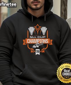 Official Buffalo Bandits 2025 NLL Cup Champions hoodie featuring team logo and stylish design for fans.
