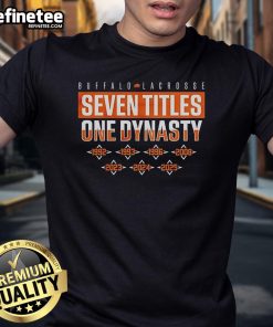 Buffalo Bandits Lacrosse T-shirt showcasing seven titles, celebrating the team's dynasty and rich history in lacrosse.