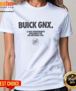 Official Buick GNX ladies tee showcasing high-performance design, perfect for fans and collectors of classic cars.