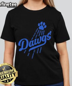 Official Bullpen Dawgs Los Angeles Dodgers Ladies Tee in stylish design, perfect for female fans of the Dodgers.
