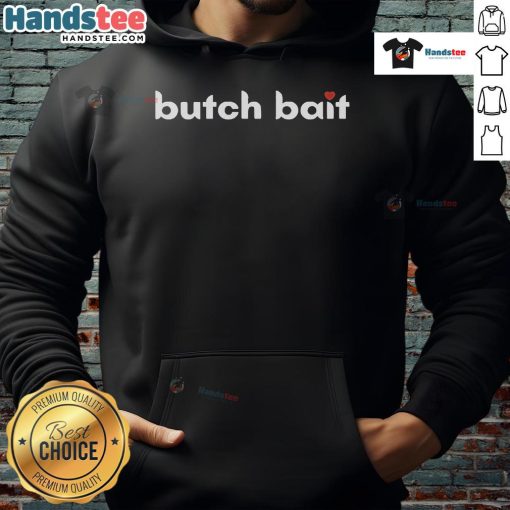 Official Butch Bait Hoodie in black, featuring stylish logo design and comfortable fit for casual wear.