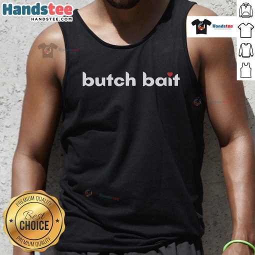 Official Butch Bait Tank Top in black, featuring bold graphic design, perfect for casual summer wear and LGBTQ+ pride.
