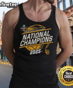 Official Cal State Long Beach Beach Champion 2025 NCAA Men's Volleyball National Champions tank top design.
