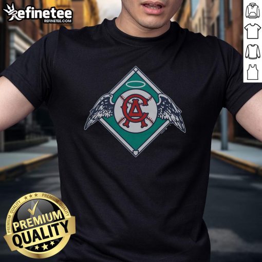 Alt Text: Official California Angels '65 T-Shirt featuring vintage design and team colors, perfect for baseball fans.