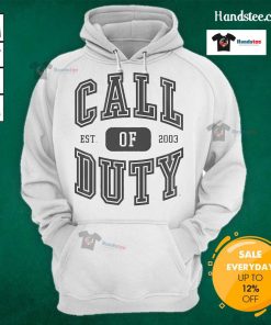 Official Call Of Duty Alumnus Logo hoodie, established 2003, featuring a stylish design for gaming enthusiasts.