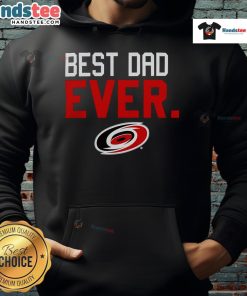 Official Carolina Hurricanes Best Dad Ever Hoodie featuring team colors and logo, perfect gift for hockey-loving dads.