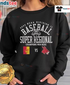 Alt Text: Official Central Missouri Mules vs Pittsburg State Gorillas 2025 NCAA Division II Baseball Super Regional sweatshirt design.