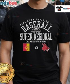 2025 NCAA Division II Baseball Super Regional T-shirt featuring Central Missouri Mules vs Pittsburg State Gorillas design.