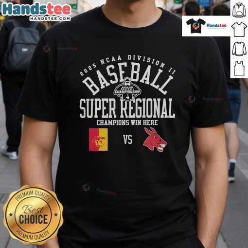 2025 NCAA Division II Baseball Super Regional T-shirt featuring Central Missouri Mules vs Pittsburg State Gorillas design.
