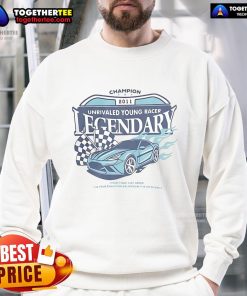 Official Champion 2011 Unrivaled Young Racer Legendary Sweatshirt featuring a vintage racing design and comfortable fit.