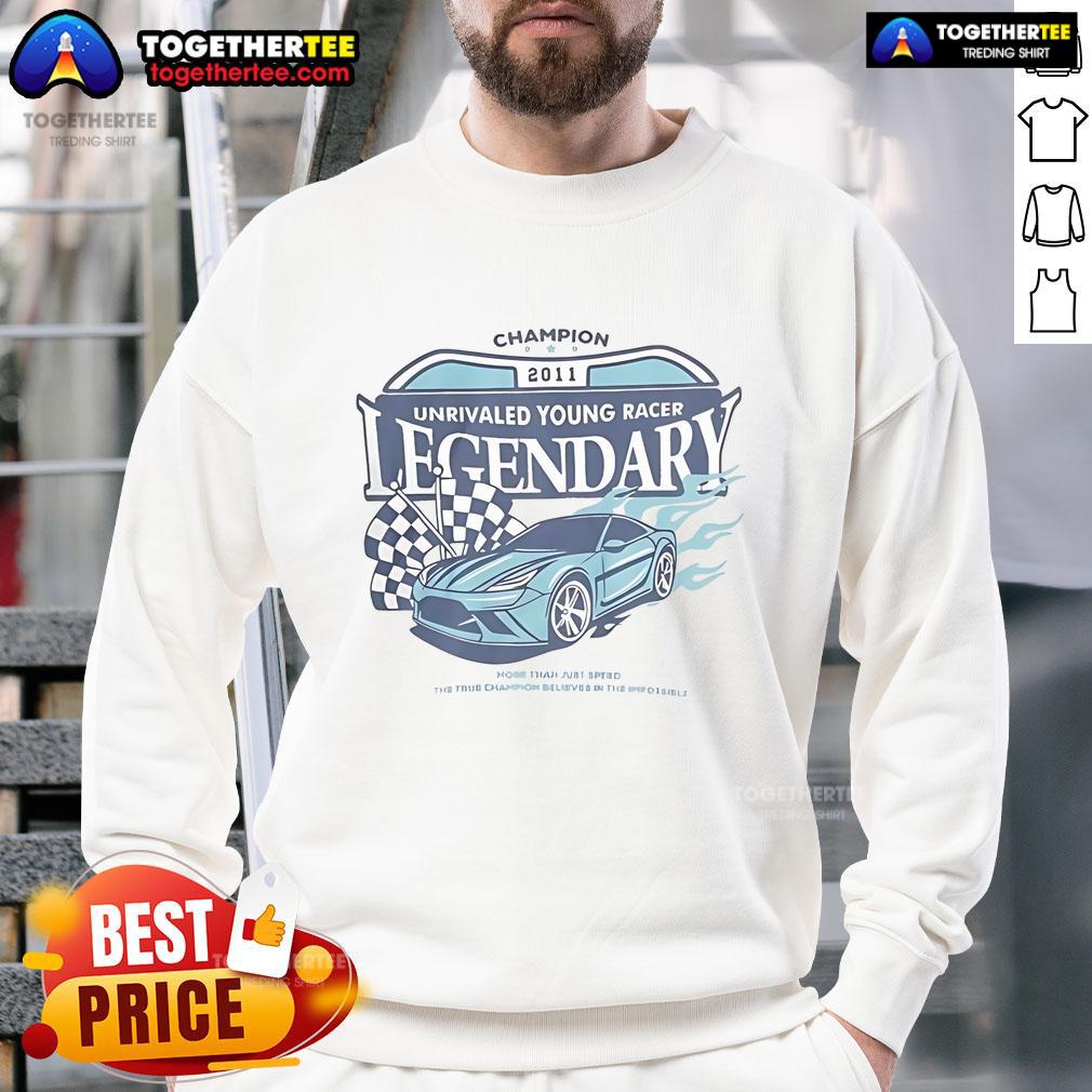Official Champion 2011 Unrivaled Young Racer Legendary Sweatshirt Official Champion 2011 Unrivaled Young Racer Legendary Sweatshirt featuring a vintage racing design and comfortable fit.