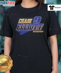 Chase Elliott Hendrick Motorsports Napa 100th Anniversary ladies tee featuring vibrant team colors and logo design.