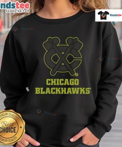 Alt Text: Official Chicago Blackhawks Highlight Reel Sweatshirt featuring team logo and bold graphics, perfect for fans.