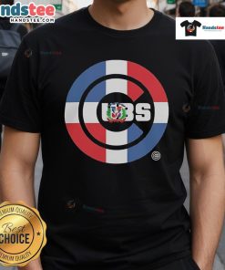 Chicago Cubs Dominican Republic Flag Logo T-Shirt featuring vibrant colors and team branding for fans and collectors.