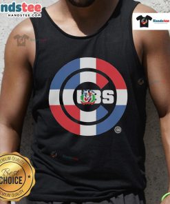 Official Chicago Cubs Dominican Republic flag logo tank top showcasing team pride and vibrant colors.