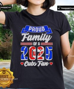 Proud family wearing Official Chicago Cubs Fan 2025 Ladies Tee, celebrating their support for the Cubs.