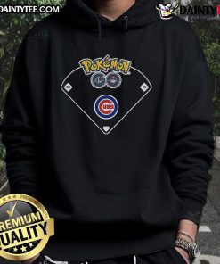Official Chicago Cubs X Pokemon Go Ballpark Hoodie featuring vibrant team colors and iconic logos for fans.