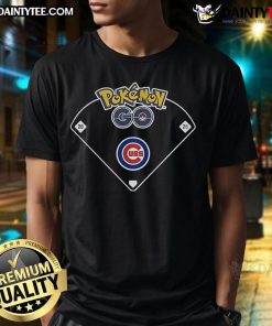 Official Chicago Cubs X Pokemon Go Ballpark T-Shirt featuring vibrant graphics and team colors, perfect for fans and gamers.