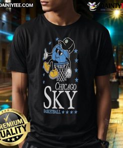 Official Chicago Sky Basketball New Era T-Shirt featuring team colors and logo, perfect for fans and casual wear.
