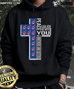 Official Chief Wahoo Peace hoodie featuring Leo XIV design, symbolizing unity among brothers and sisterhood.