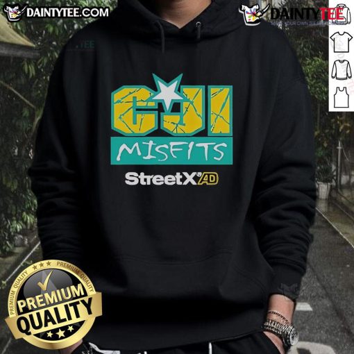 Alt Text: Official CJI Misfits Giles Trials StreetX Hoodie featuring a stylish design and vibrant colors for urban fashion.