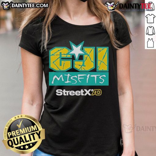 Official CJI Misfits Giles Trials StreetX ladies tee featuring a stylish design and vibrant colors for casual wear.